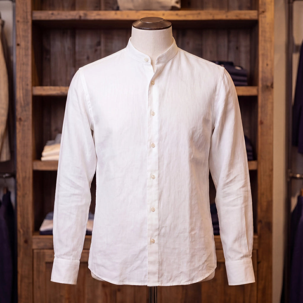MANDARIN LINEN SHIRT WHITE