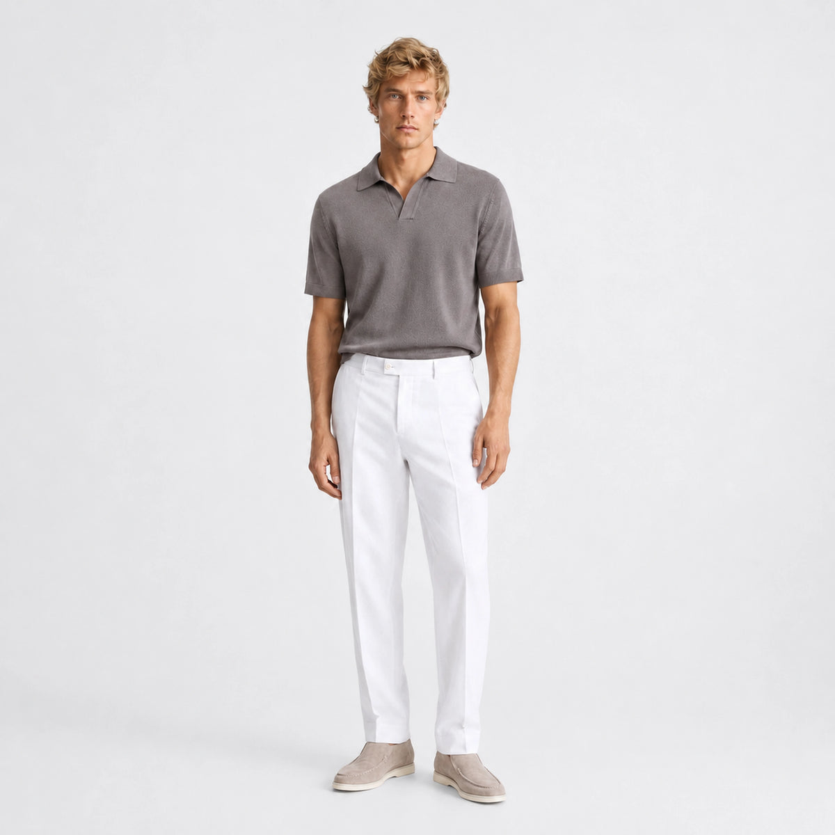 PORTOFINO LINEN TROUSERS WHITE