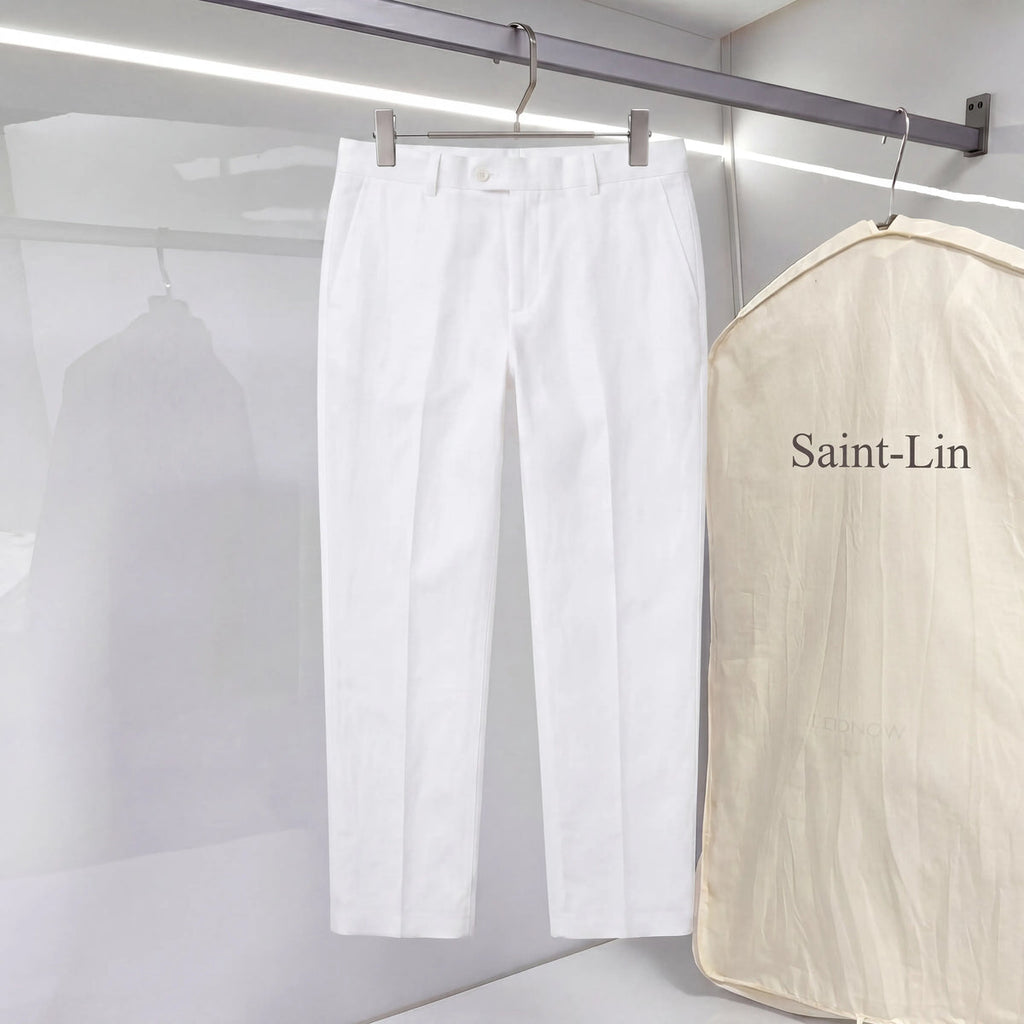 PORTOFINO LINEN TROUSERS WHITE