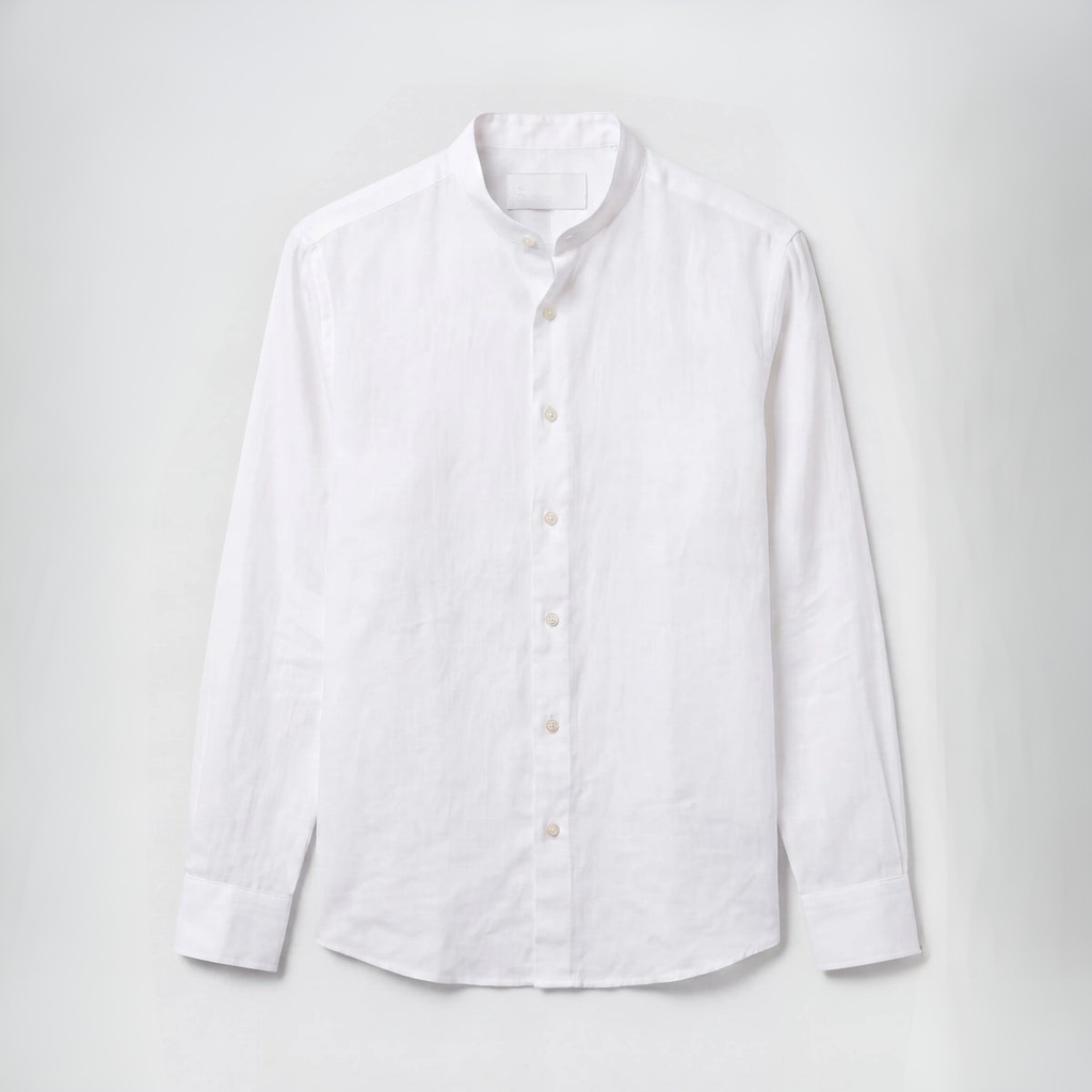 MANDARIN LINEN SHIRT WHITE