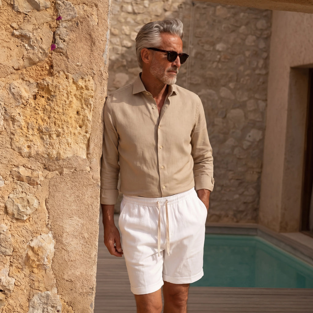 SHORT LIN BLANC