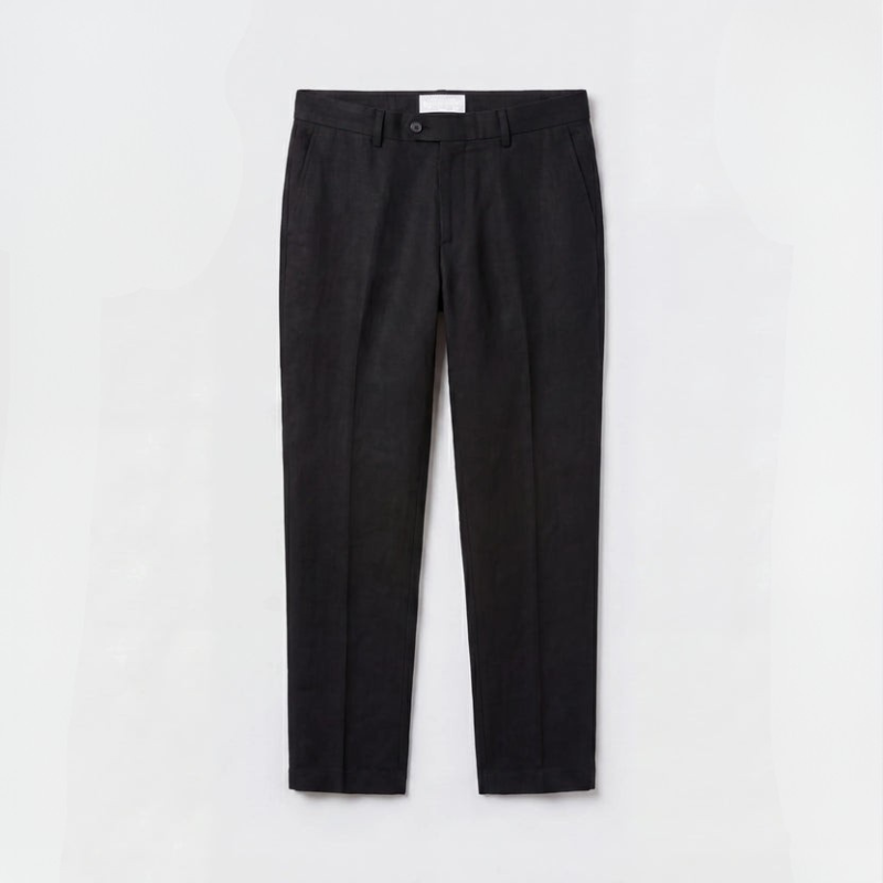 PORTOFINO LINEN TROUSERS BLACK