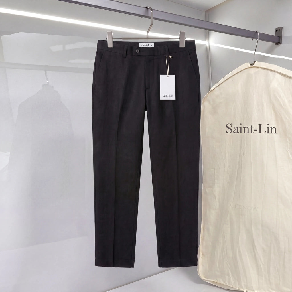 PORTOFINO LINEN TROUSERS BLACK