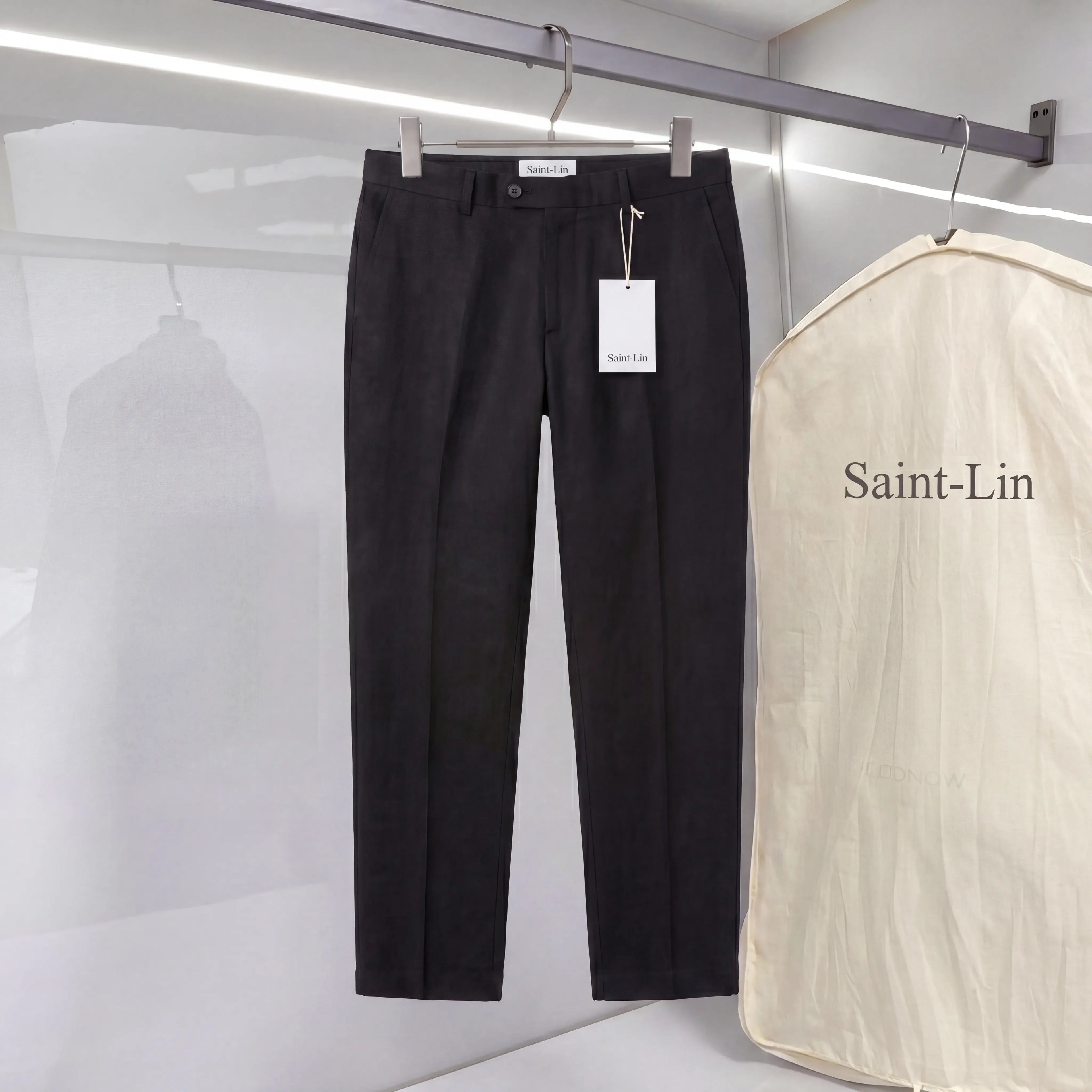 PORTOFINO LINEN TROUSERS BLACK
